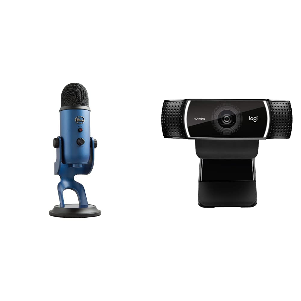 Logitech for Creators Blue Yeti USB Microphone for Gaming, Streaming, Podcasting, Twitch, YouTube, Discord, Recording for PC and Mac, 4 Polar Patterns, Studio Quality Sound, Plug & Play-Blackout