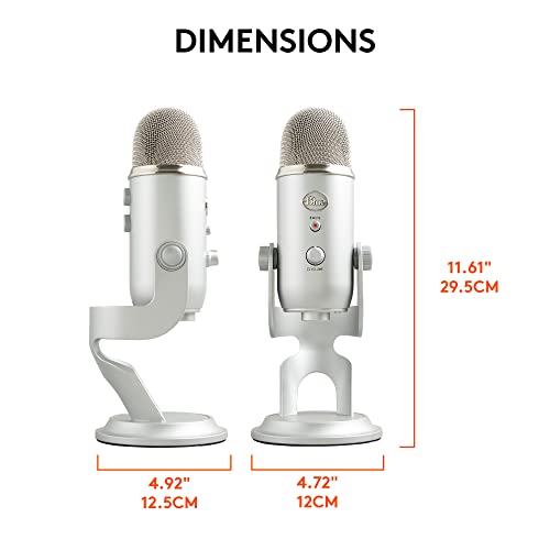 Logitech for Creators Blue Yeti USB Microphone for Gaming, Streaming, Podcasting, Twitch, YouTube, Discord, Recording for PC and Mac, 4 Polar Patterns, Studio Quality Sound, Plug & Play-Blackout