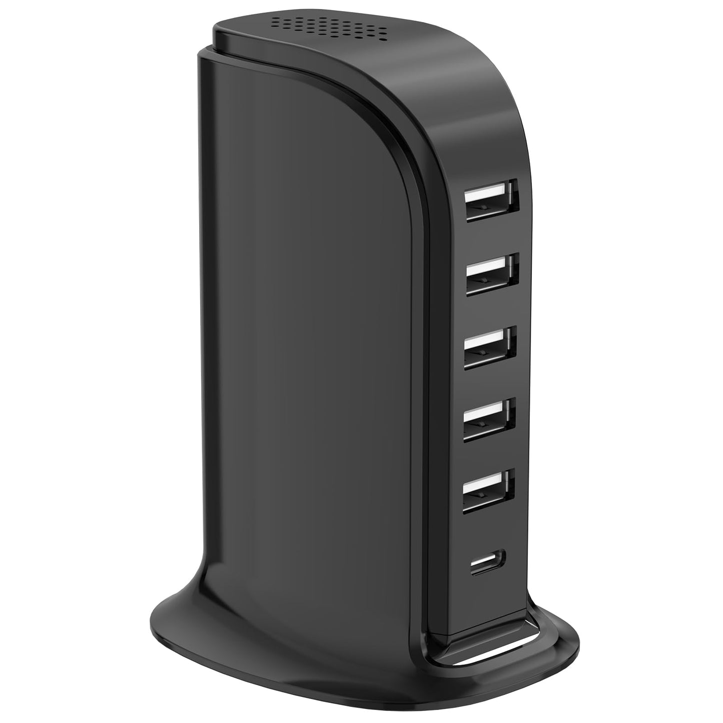 USB Charging Station Upoy, 6 Ports Charging Blocks, USB Power Hub with C Port, Charging Dock for Electronics Organizer, Multi Charger 40W, Compatible with Kindle, iPhone, Ipad, Airpods, Tech Gadgets