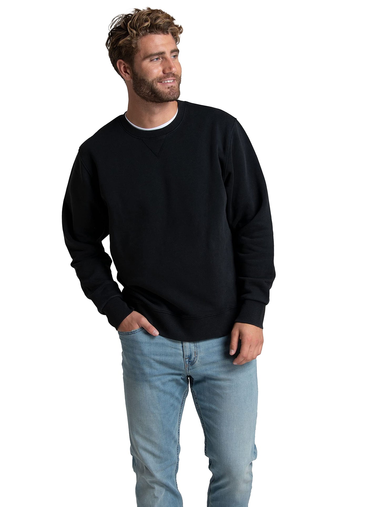 Fruit of the Loom Men's Eversoft Fleece Sweatshirts, Moisture Wicking & Breathable, Crewneck Sweatshirt