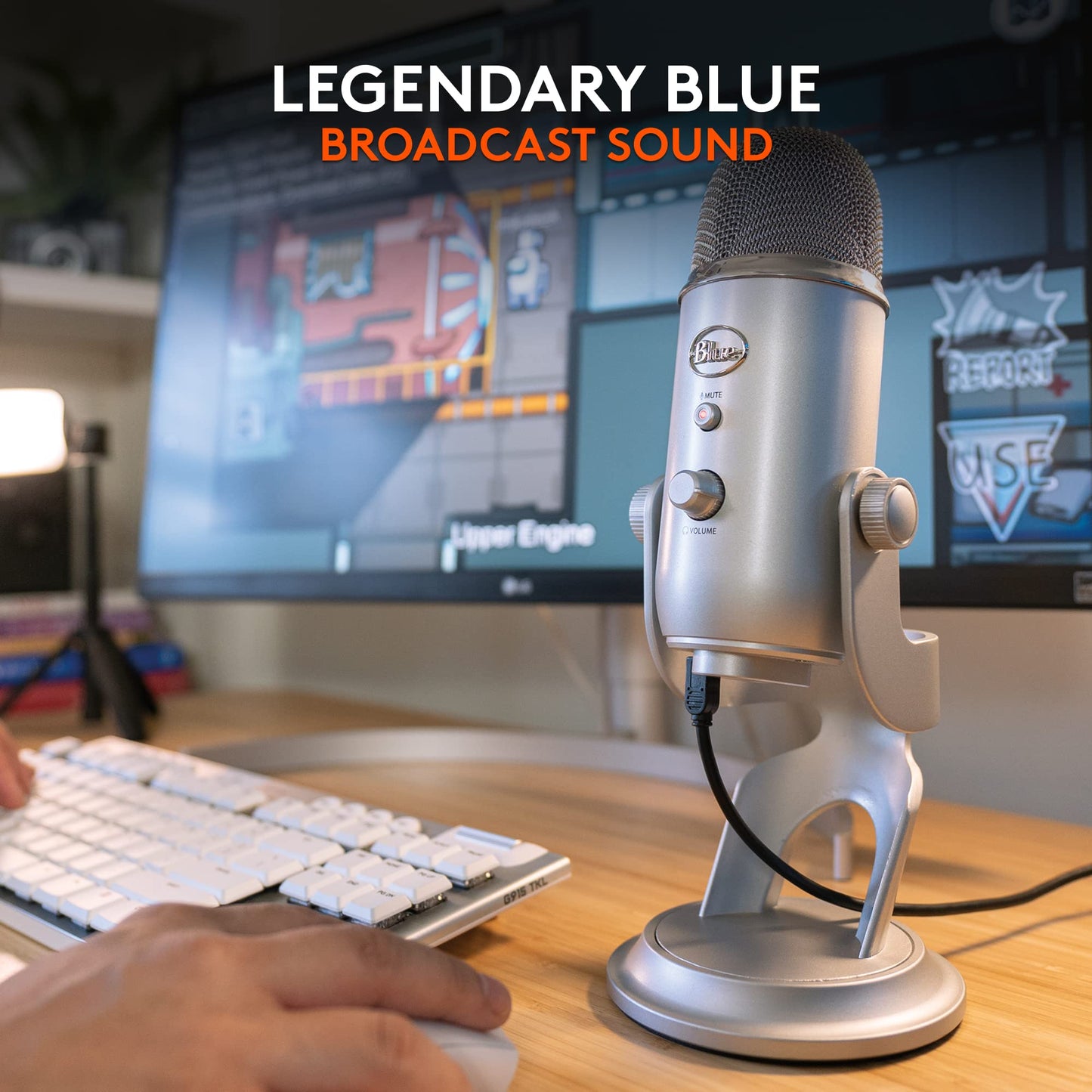 Logitech for Creators Blue Yeti USB Microphone for Gaming, Streaming, Podcasting, Twitch, YouTube, Discord, Recording for PC and Mac, 4 Polar Patterns, Studio Quality Sound, Plug & Play-Blackout