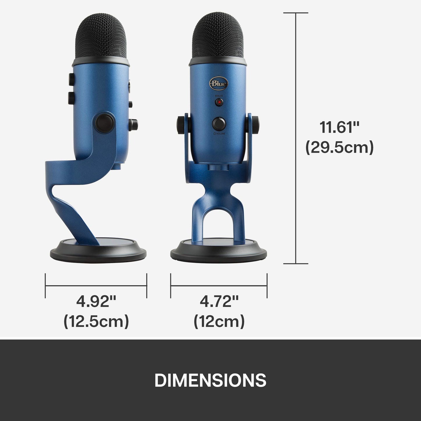 Logitech for Creators Blue Yeti USB Microphone for Gaming, Streaming, Podcasting, Twitch, YouTube, Discord, Recording for PC and Mac, 4 Polar Patterns, Studio Quality Sound, Plug & Play-Blackout