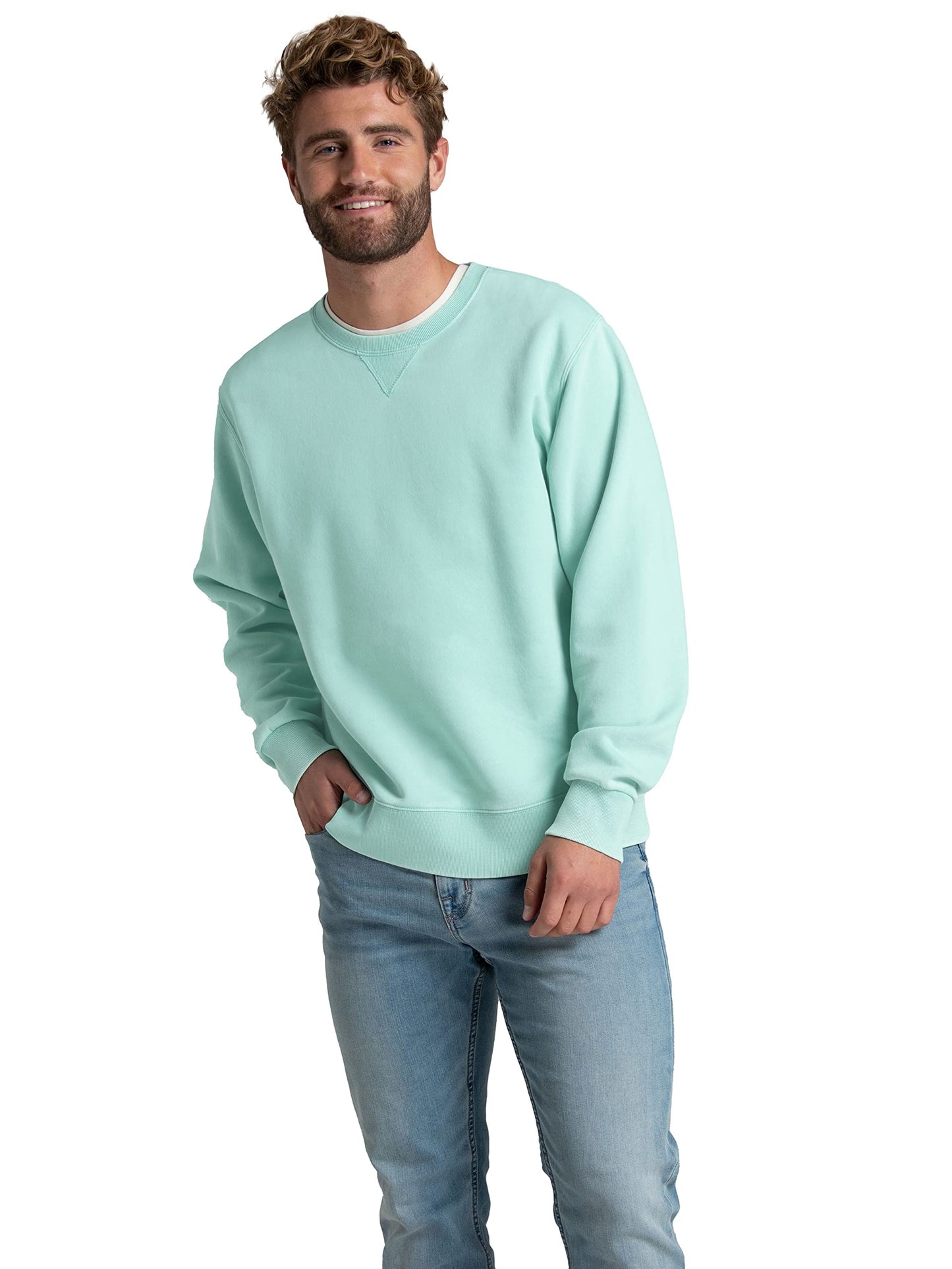 Fruit of the Loom Men's Eversoft Fleece Sweatshirts, Moisture Wicking & Breathable, Crewneck Sweatshirt