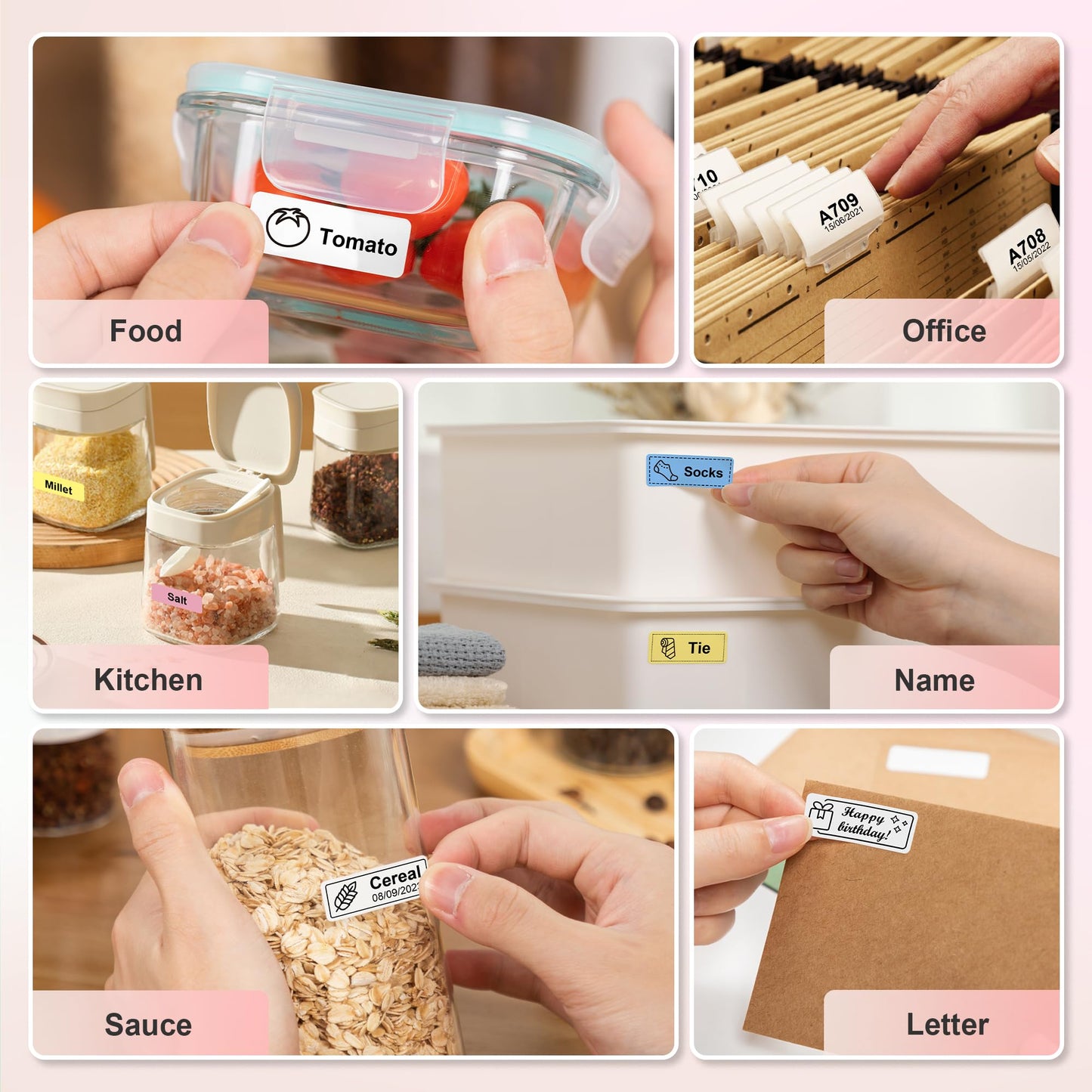 Nelko Label Maker Machine with Tape, P21 Bluetooth Label Printer, Wireless Mini Label Makers with Multiple Templates for Organizing Office Home, White