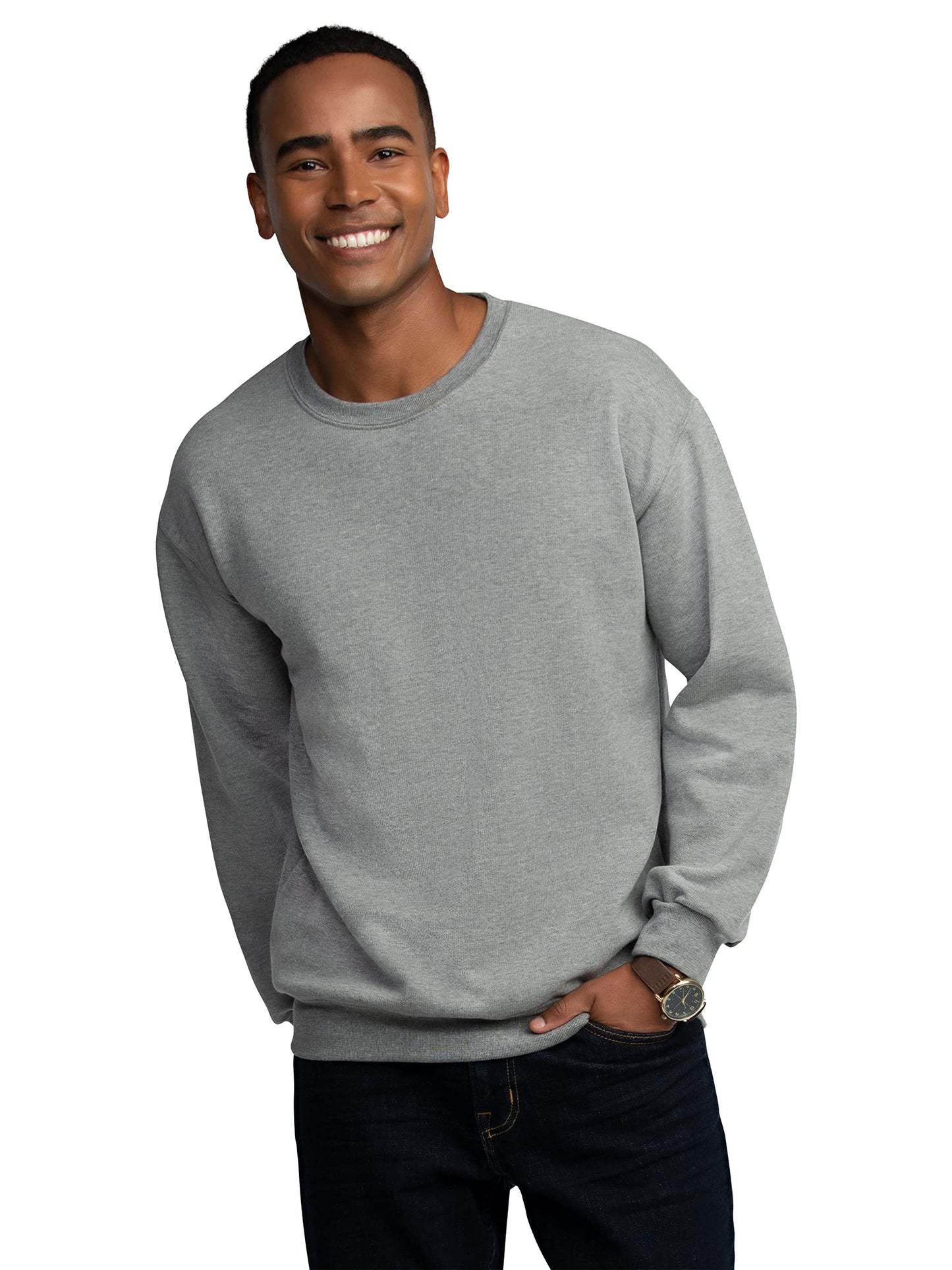 Fruit of the Loom Men's Eversoft Fleece Sweatshirts, Moisture Wicking & Breathable, Crewneck Sweatshirt